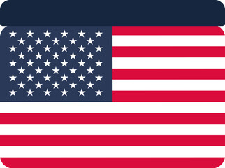 Vector illustration of the American flag. The flag appears to be flat with no folds or wrinkles. Patriotism, national holidays, or events celebrating American culture. Website designs for government a