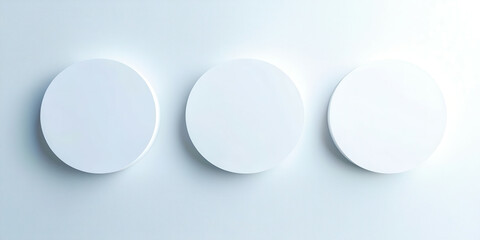 Three white circles on a white wall