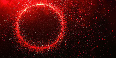 A red circle with a lot of red and white specks