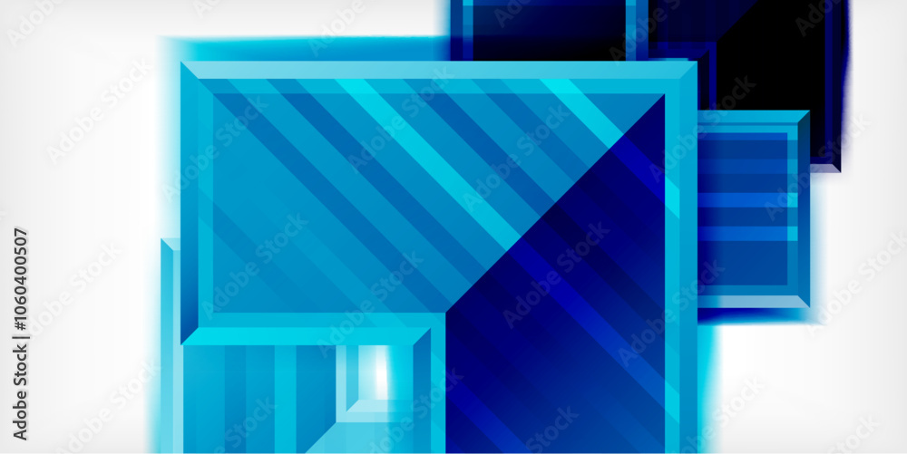 Poster Arrow symbols created with 3d effects and line texture geometric abstract background