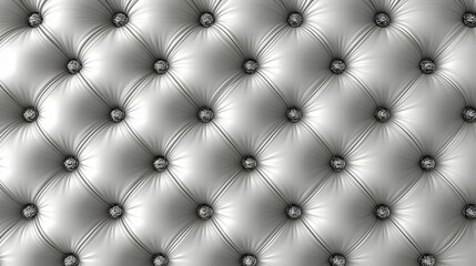 Fototapeta premium White Leather Upholstery with Diamond Buttons - Illustration