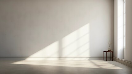 Fototapeta premium Simple Light Gray Background with Spotlight Creating Shadows for Product Presentation