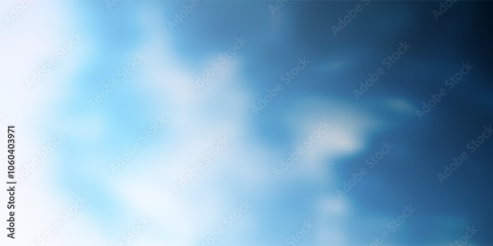 Wall mural blue and white abstract blurry gradient texture - wide scale background creative design template - c