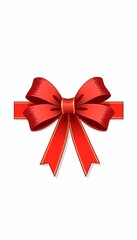 Red Ribbon Bow on Gift Card