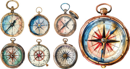 compass watercolor clipart  © dian's