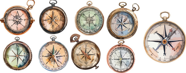 compass watercolor clipart  © dian's