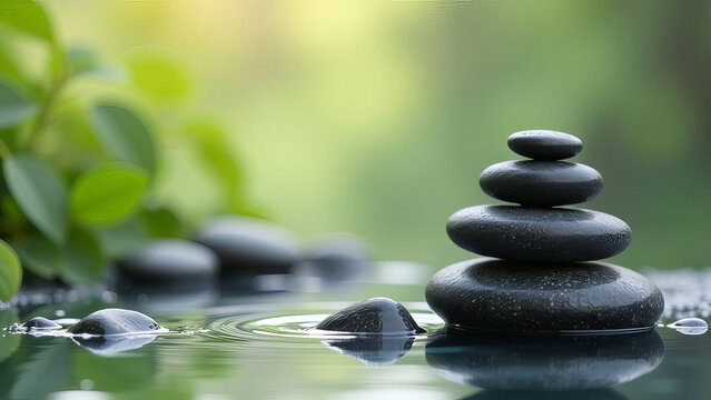 SPA area with hot massage stones.