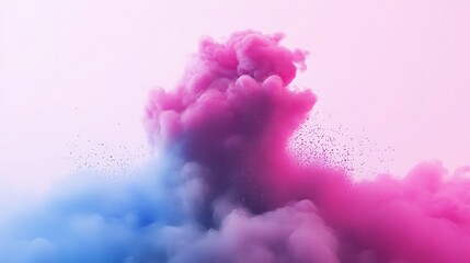 Fototapeta premium Pink and Blue Smoke Cloud Clean Blank Canvas with Empty Space for Designs