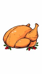 Roast Turkey Isolated