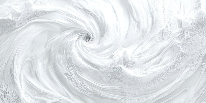 A white swirl of foam with a hole in the center - Powered by Adobe