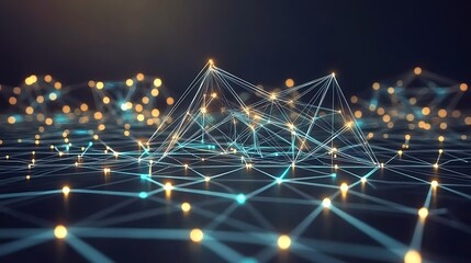 Abstract Network Connection Simple Neutral Background with Free Space for Design