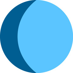 A moon phase vector element in a cartoon style. Exploration of the universe symbol. Wonders of the cosmos, astronomy science. The illustration is suitable for web design, online shop, print, and socia