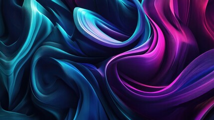 Obraz premium A vibrant, modern abstract motion banner featuring swirling geometric shapes in shades of blue, purple