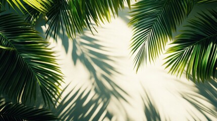 Naklejka premium a textured surface featuring a subtle palm leaf shadow overlay, creating an intricate pattern against a soft, blurred background.