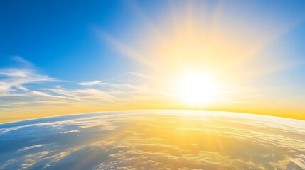 Obraz premium Sunrise Over Earth Plain Textured Background for Web Design and Copy