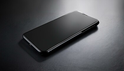Black smartphone mockup on a clean background for design presentation. 3D Rendering