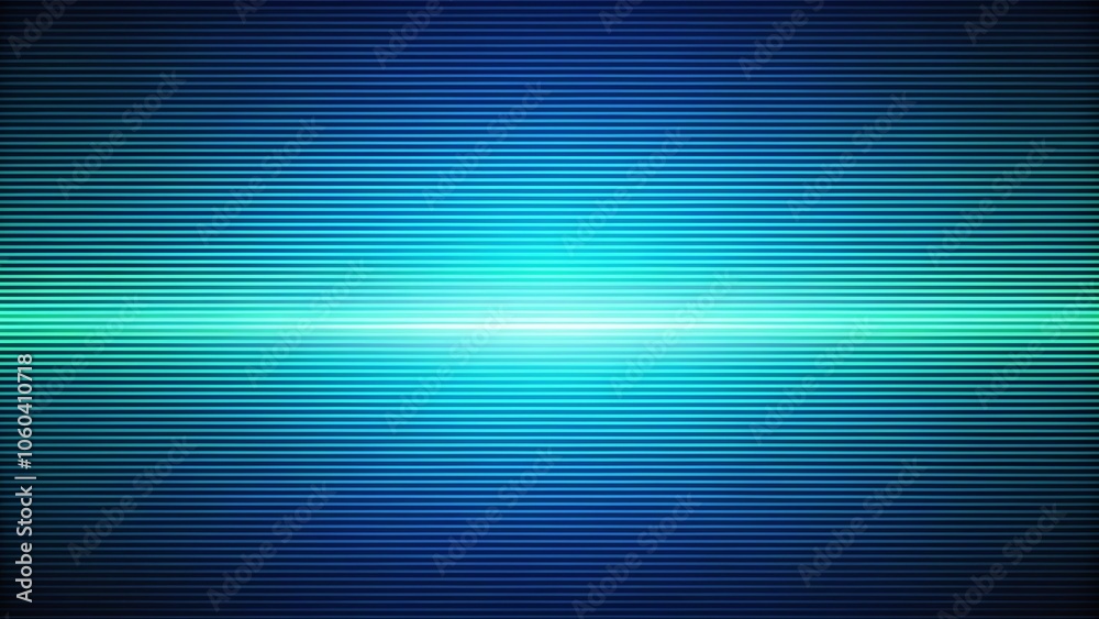 Wall mural abstract digital art of an array of horizontal lines, featuring vibrant cyan and blue hues, creating