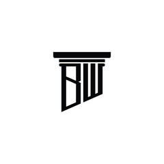 BW monogram logo design letter text name symbol monochrome logotype alphabet character simple logo