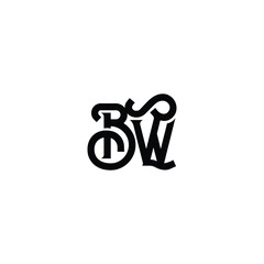 BW monogram logo design letter text name symbol monochrome logotype alphabet character simple logo