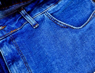 denim jeans details pocket , fashion concept