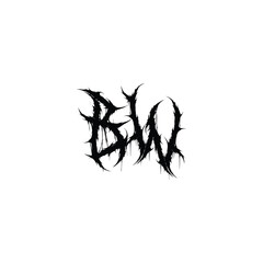 BW monogram logo design letter text name symbol monochrome logotype alphabet character simple logo