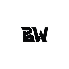 Obraz premium BW monogram logo design letter text name symbol monochrome logotype alphabet character simple logo