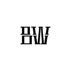 BW monogram logo design letter text name symbol monochrome logotype alphabet character simple logo