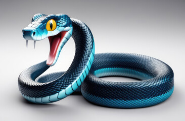 Fototapeta premium Beautiful close-up of a cute snake isolated on white background. symbol of chinese new year 2025