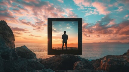 vision board mockup idea, copy and text space, 16:9