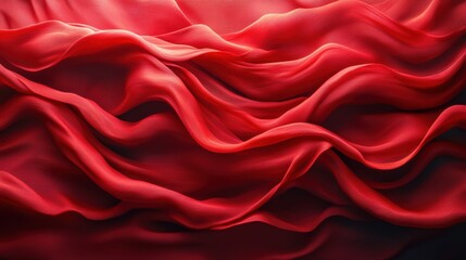 Fototapeta premium A red fabric with a wave pattern. Generative AI