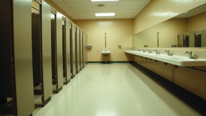 Obraz premium School restroom with modern upgrades for accessibility.