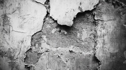 Obraz premium Old cracked concrete wall. Black and white. Abstract background for design.