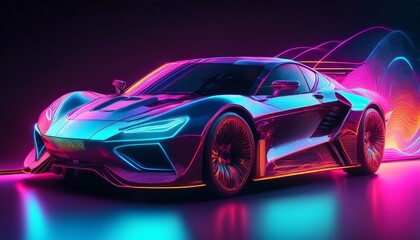Naklejka premium fast driving car