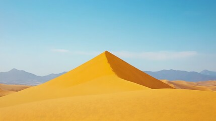 Desert Pyramid Sand Dune Landscape Blank Background with Copy Space for Design Projects
