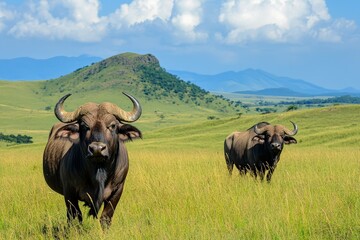 Pumba - animal running in the savannah with tail up. Beautiful simple AI generated image