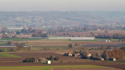 Obraz premium Vallées du Lot-et-Garonne, observées depuis la Croix du Pech de Berre