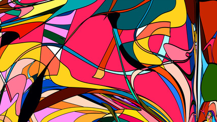 Fototapeta premium Energetic Abstract Fractal Background in Psychedelic Colors for Summer