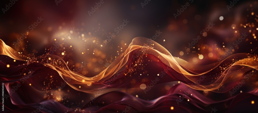 Wall mural abstract waves of light and color with a shimmering, ethereal quality.