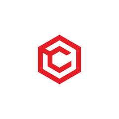 Hexagon Letter C Logo design vector template