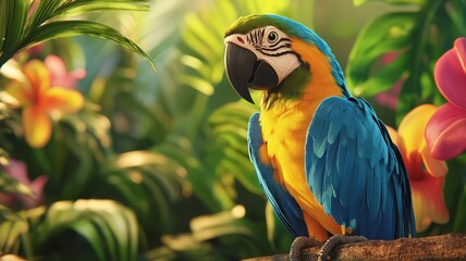 blue and yellow macaw ara