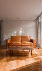 3d render of house or living room with sunshine shadow