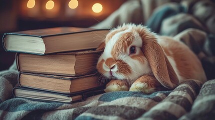 rabbit with a book
