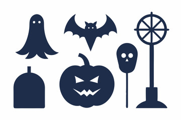 Halloween symbols vector art illustration