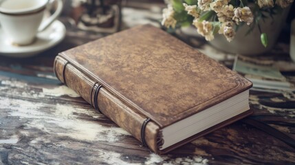 Vintage Inspired Classic Planner on Rustic Table