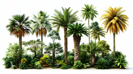 Fototapeta premium Tropical Palm Trees and Lush Foliage - 3D Illustration