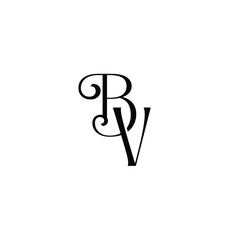 BV monogram logo design letter text name symbol monochrome logotype alphabet character simple logo