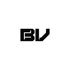 Obraz premium BV monogram logo design letter text name symbol monochrome logotype alphabet character simple logo
