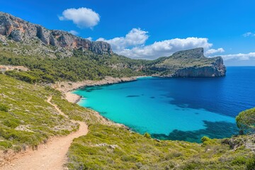 Cap de Formentor - Majorca - Spain. Beautiful simple AI generated image