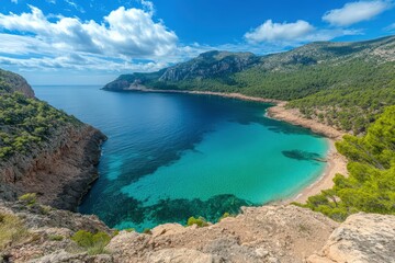 Fototapeta premium Cap de Formentor - Majorca - Spain. Beautiful simple AI generated image
