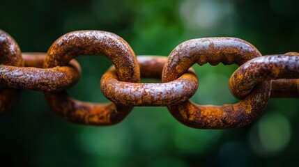 Fototapeta premium Rusted Chain Link Closeup